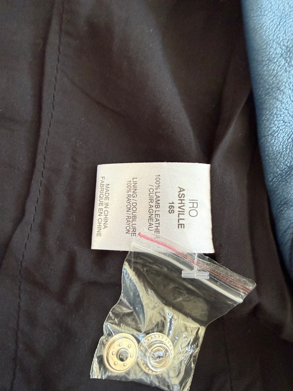 IRO Blue Leather Jacket with Silver Hardware in great condition! - Picture 7 of 7